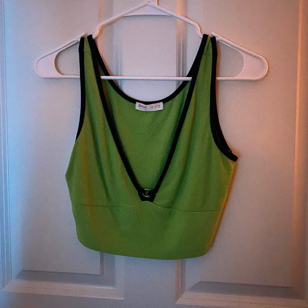 ROMWE Lime green crop top